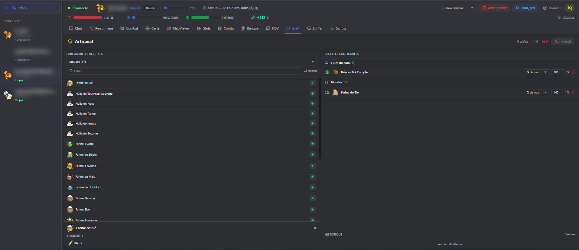 MoonBot - Artisanat automatique