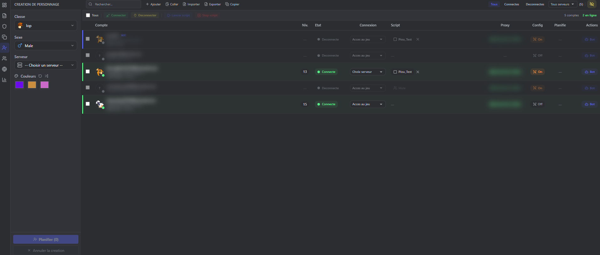 MoonBot Dashboard - Gestionnaire multi-comptes